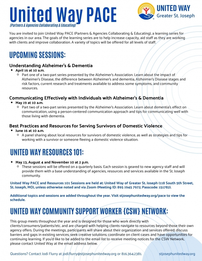 Pace sessions April through June 2026