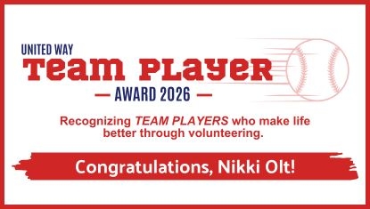 United Way TEAM PLAYER Award - Nikki Olt 