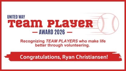 Ryan Christiansen Honored with United Way TEAM PLAYER Award